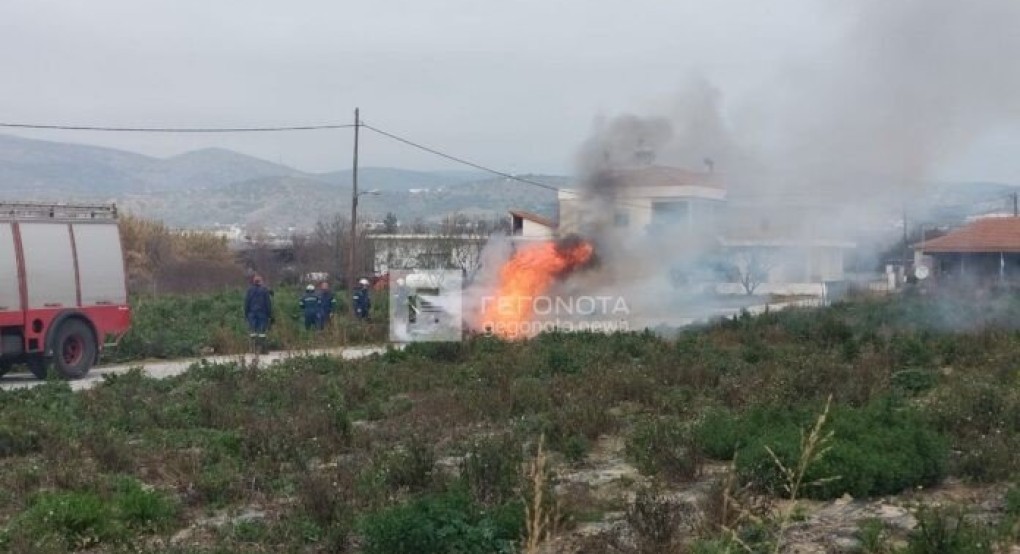 Παρανάλωμα αυτοκίνητο στην οδό Διμηνίου (εικόνες) – Σώθηκε από θαύμα ιερέας