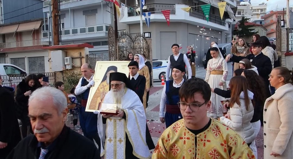 Λαμπρή υποδοχή της Εικόνας του Αγίου Καλλινίκου στα Γιαννιτσά