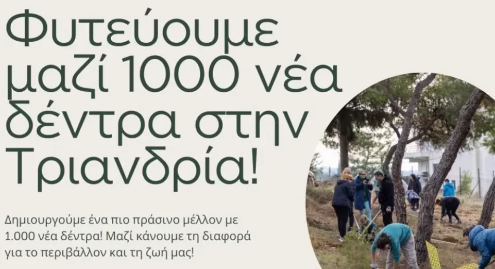 Θεσσαλονίκη-Δήμος Τριανδρίας: Φυτεύουν 1.000 νέα δέντρα