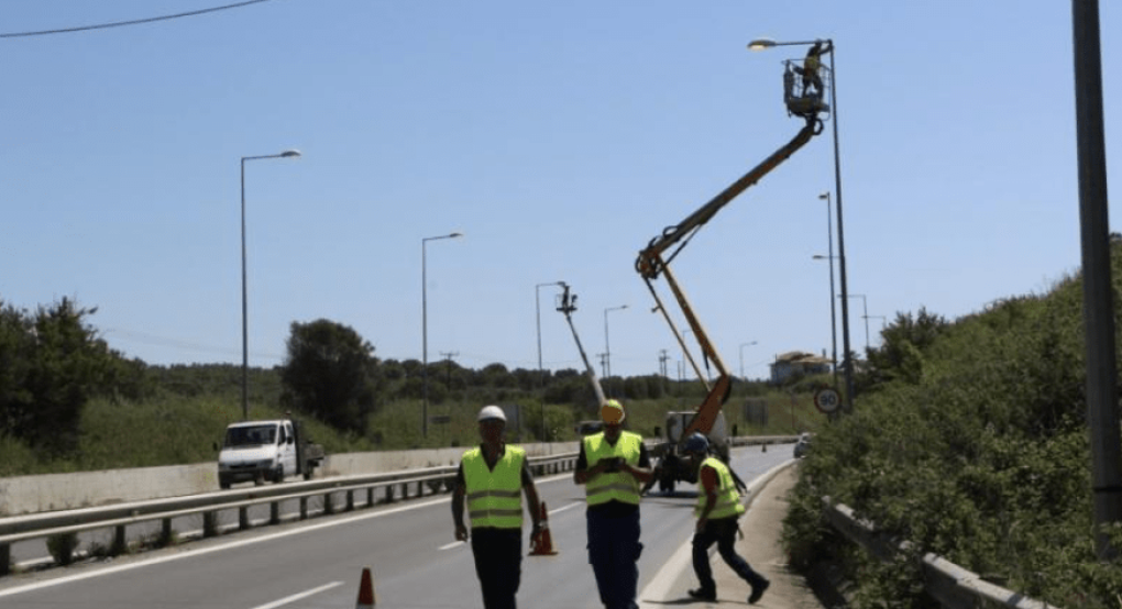 Εργασίες συντήρησης του ηλεκτροφωτισμού στην Εθνική Οδό Θεσσαλονίκης – Ν. Μουδανιών