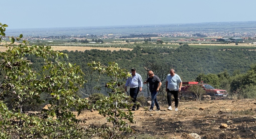 Παρών στις πυρκαγιές στους πρόποδες του Πάικου ο Δήμαρχος Πέλλας