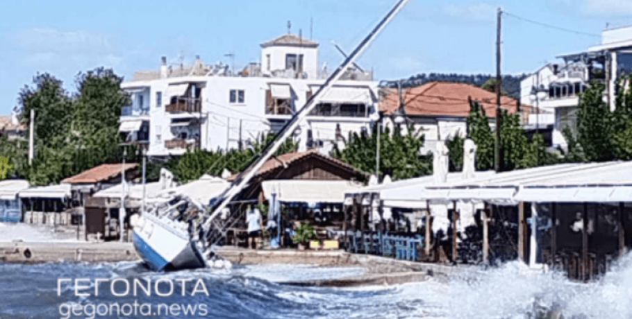 “Χάθηκαν” δρόμοι από την μανία των ανέμων και καταστρέφονται σκαριά στον Παγασητικό