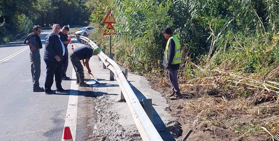 Εργασίες συντήρησης τεχνικών παράπλευρα της Εθνικής Οδού 2 (Τμήμα Ριζαρίου προς Μαυροβούνι)