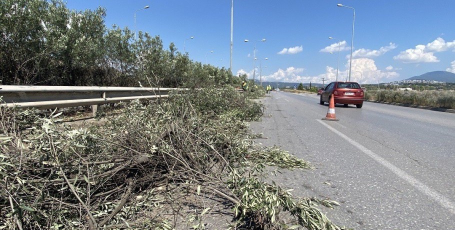 Εργασίες κοπής πρασίνου στα χωρικά όρια της Π.Ε. Χαλκιδικής επί της Ε.Ο. Θεσσαλονίκης – Ν. Μουδανιών και στο παράπλευρο οδικό δίκτυο της Ε.Ο. Θεσσαλονίκης – Ν. Μουδανιών από την ΠΚΜ