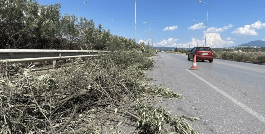 Εργασίες κοπής πρασίνου στα χωρικά όρια της Π.Ε. Χαλκιδικής επί της Ε.Ο. Θεσσαλονίκης - Ν. Μουδανιών