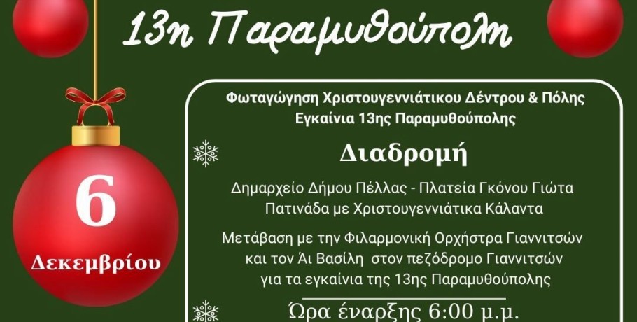 Γιαννιτσά : 13η Παραμυθούπολη : Εγκαίνια και Πρόγραμμα